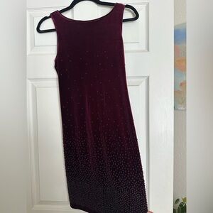 Maroon Velvet Dress